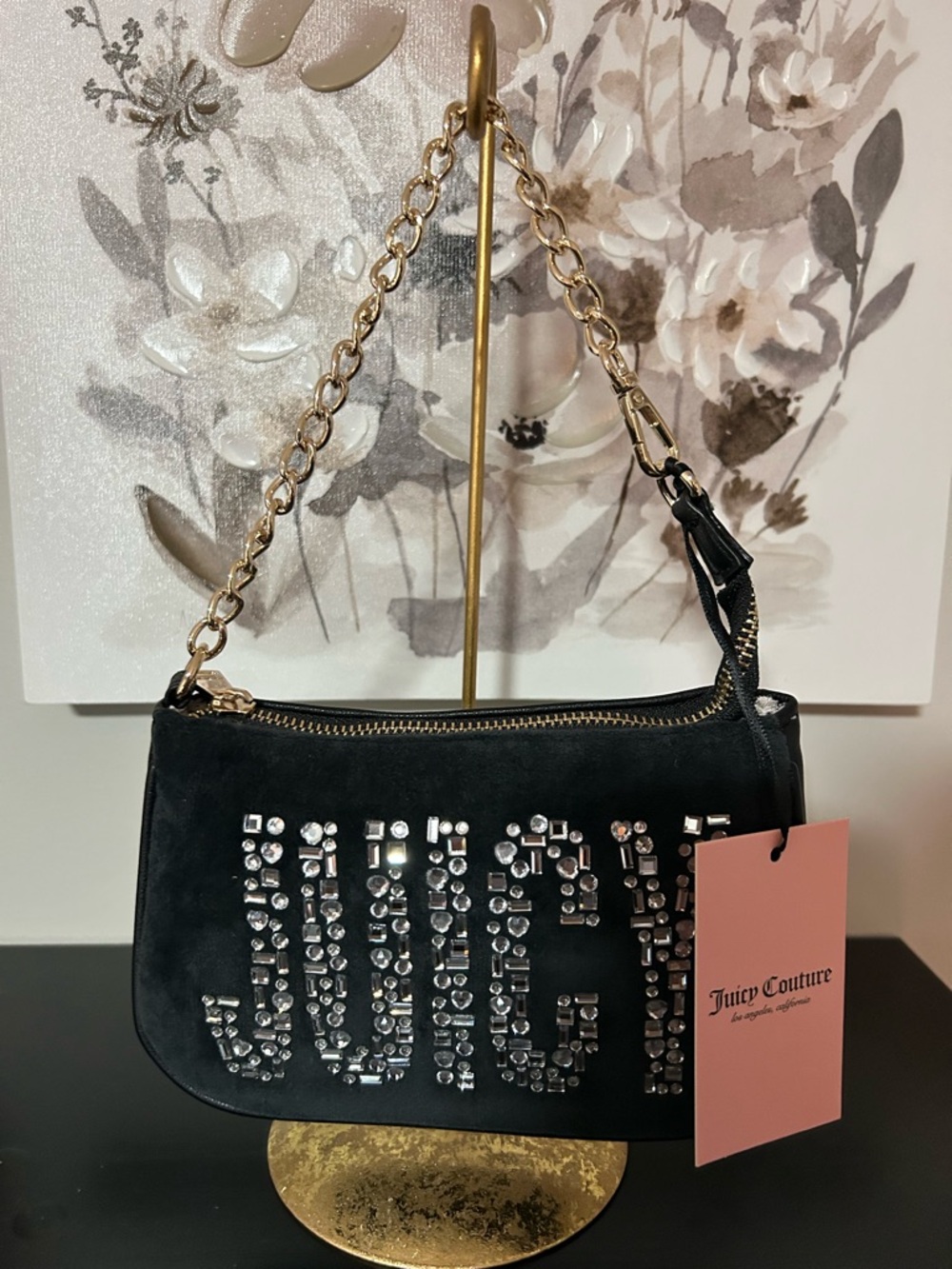 Juicy Couture Shine Bright Velour Wristlet / Bag NWT